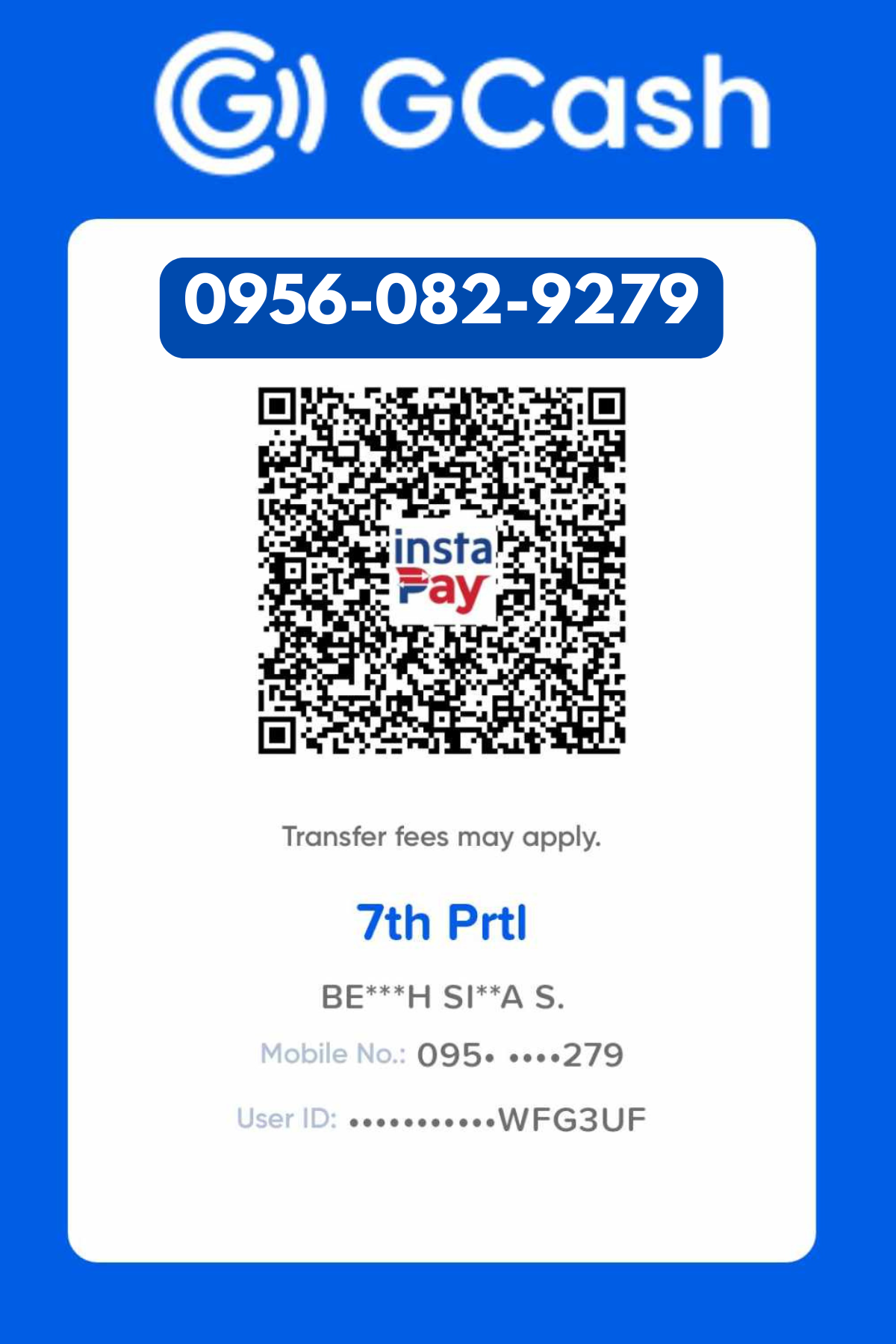 GCash QR code for Seventh Prtl payments