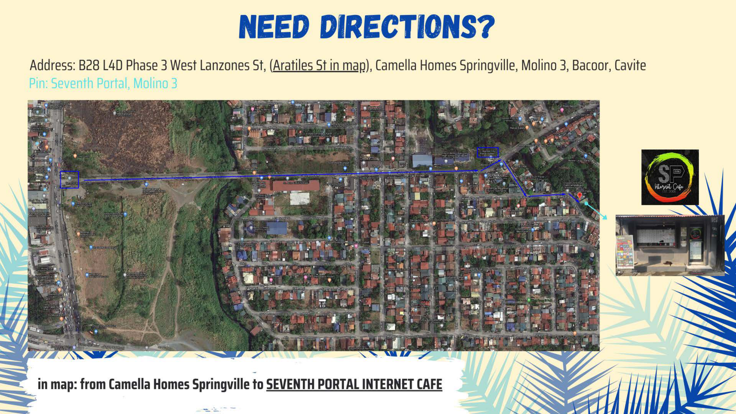 Direction map from Camella Homes Springville to Seventh Prtl