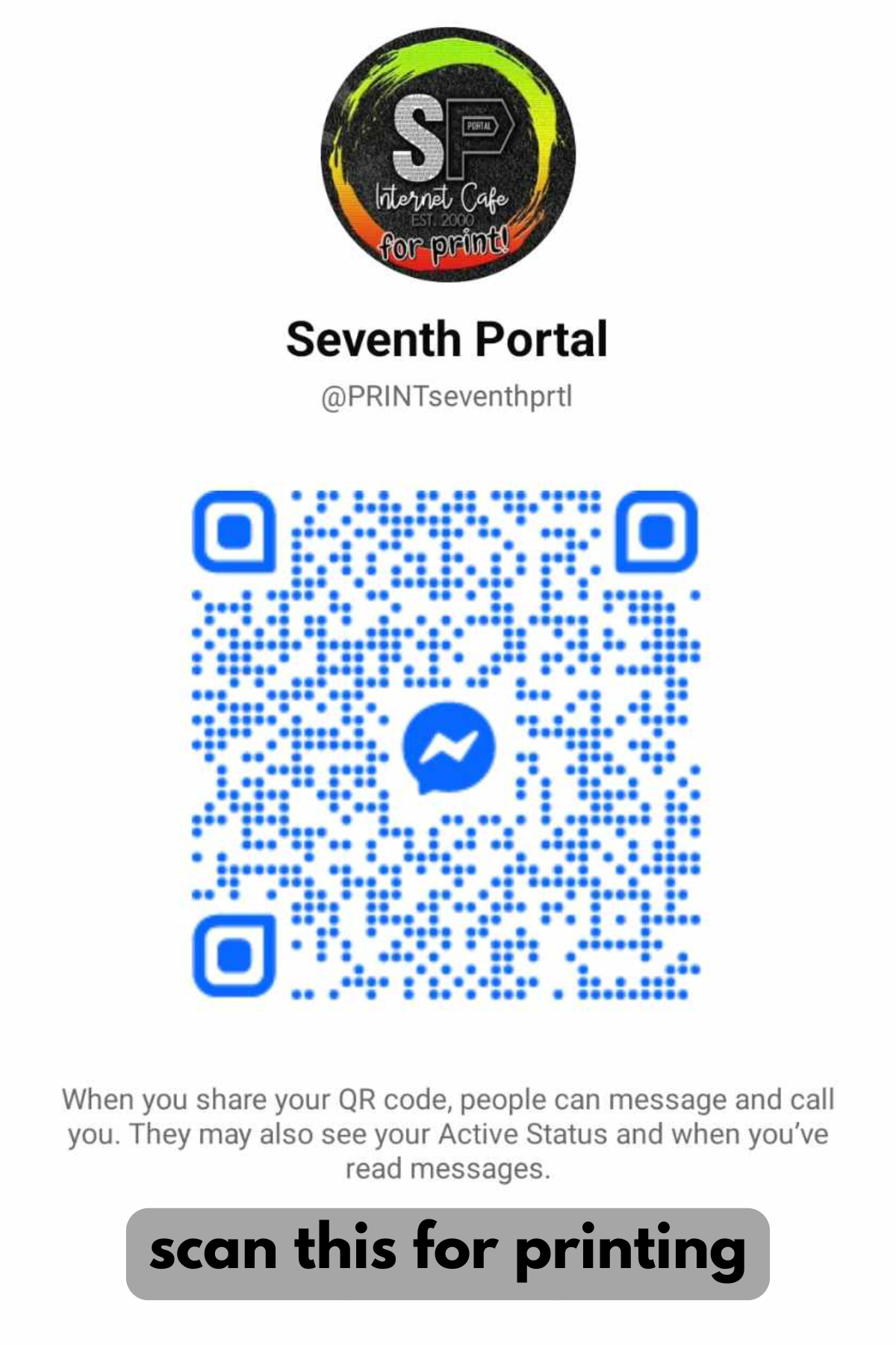 QR code for Seventh Prtl printing messages